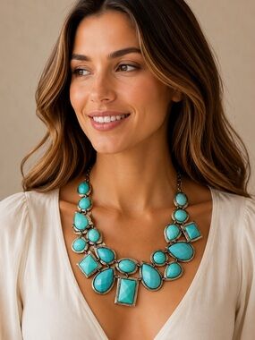 Vintage Turquoise Statement Necklace